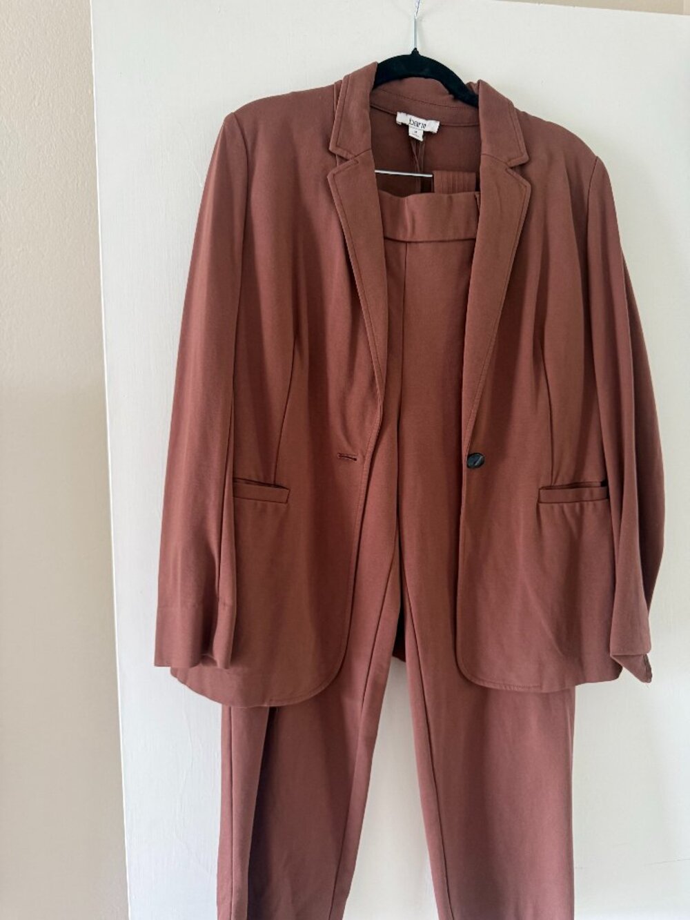 Bar III Brown Blazer & High Waisted Pants Suit Set Size M